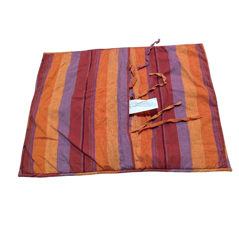 Crate & Barrel Paint Box Sham Standard Orange Red Purple Cotton Colorful Plaid